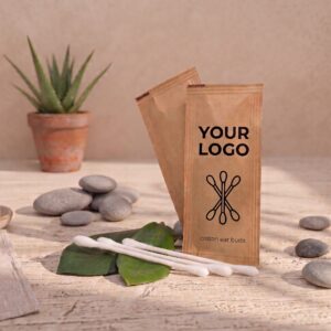 Hotel ear cleaning cotton buds with logo (Brown BOJA collection)/1.000ks